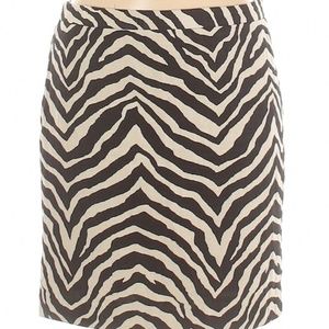Trina Turk zebra print cream mini skirt